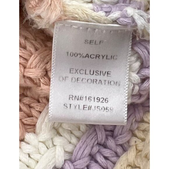 Crochet Striped Knit Sweater Vest Multicolor V-Neck Lightweight Womens L Bluevel - Picture 4 of 5